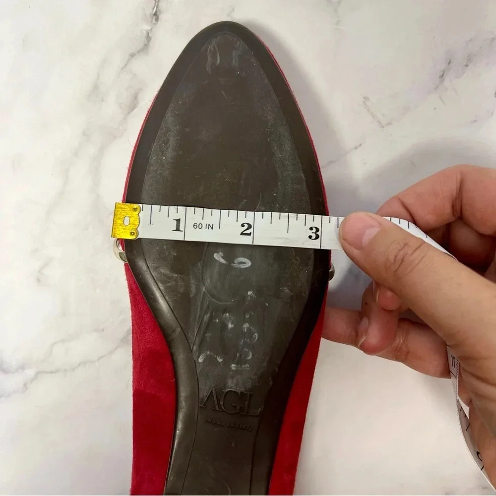 AGL Attilio Giusti Leombruni Red Suede Slip On Casual Womens Shoe Size 36 - Picture 16 of 17